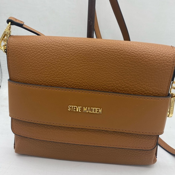 Steve Madden Handbags - Steve Madden Brown/Tan  Crossbody Bag Steve Madden Tan Leather Crossbody NWOT